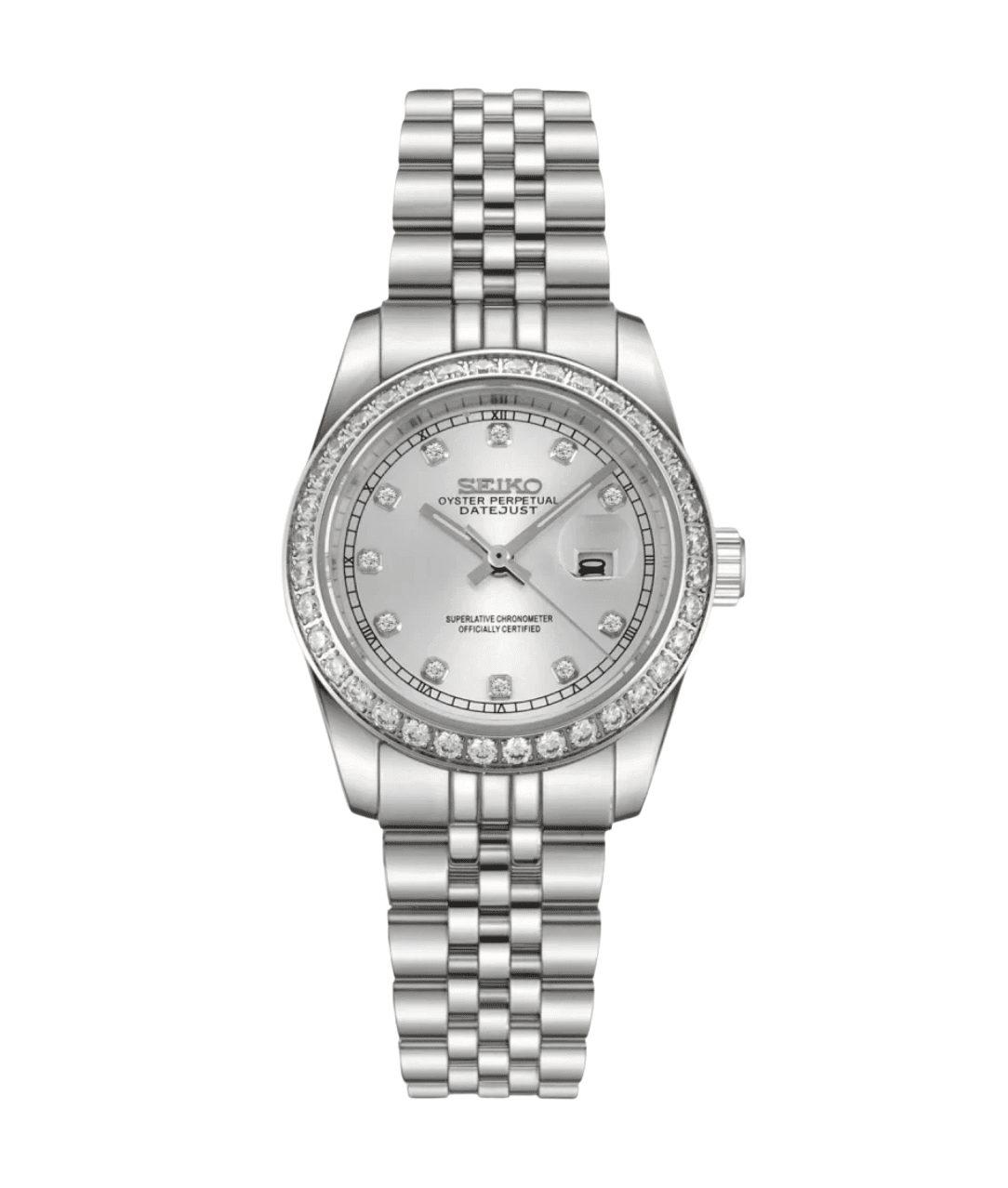 Seiko Mod Datejust Lady Gem Silver - WATCHES BY MODDY