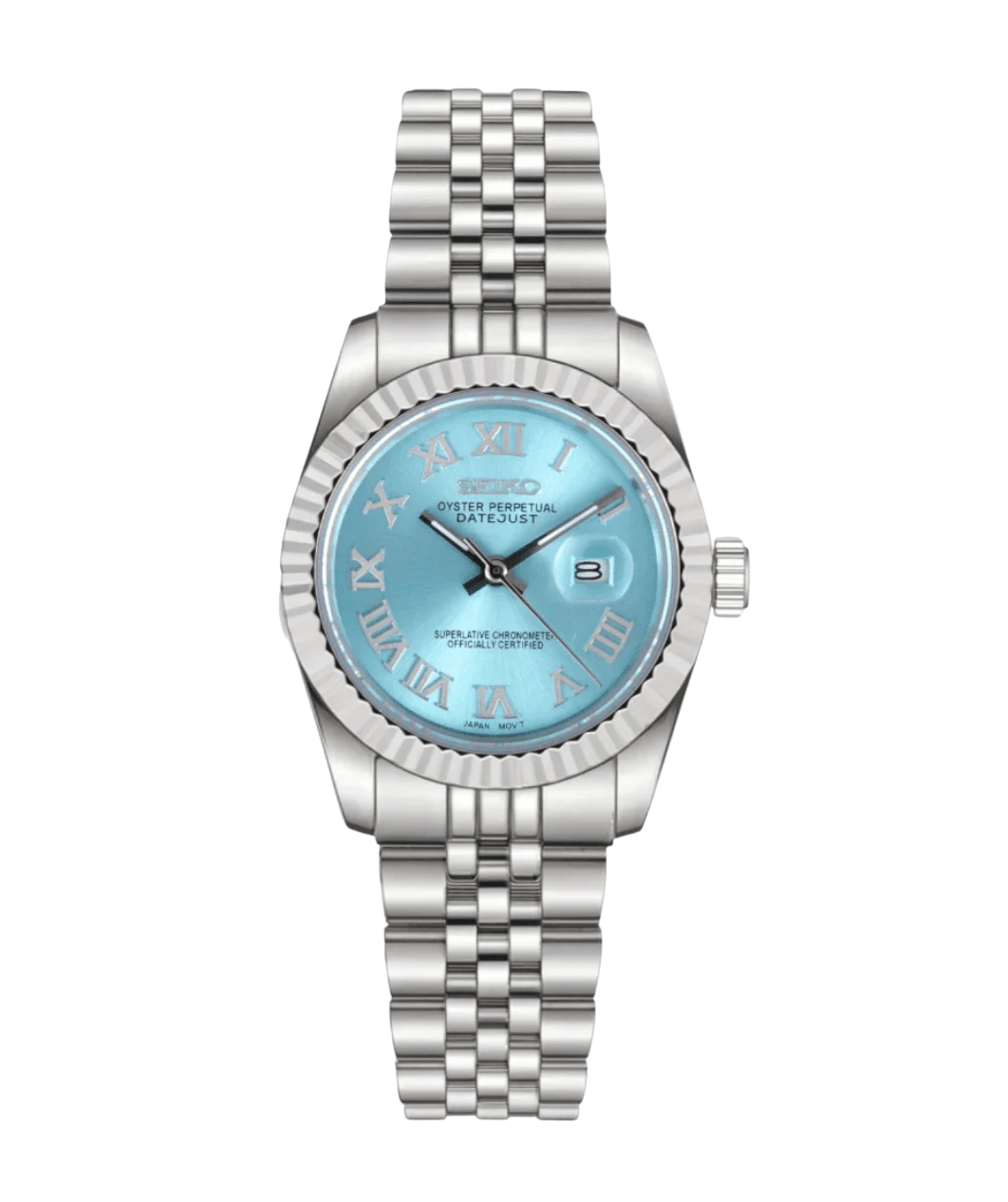 Seiko Mod Datejust Lady Roman Blue - WATCHES BY MODDY