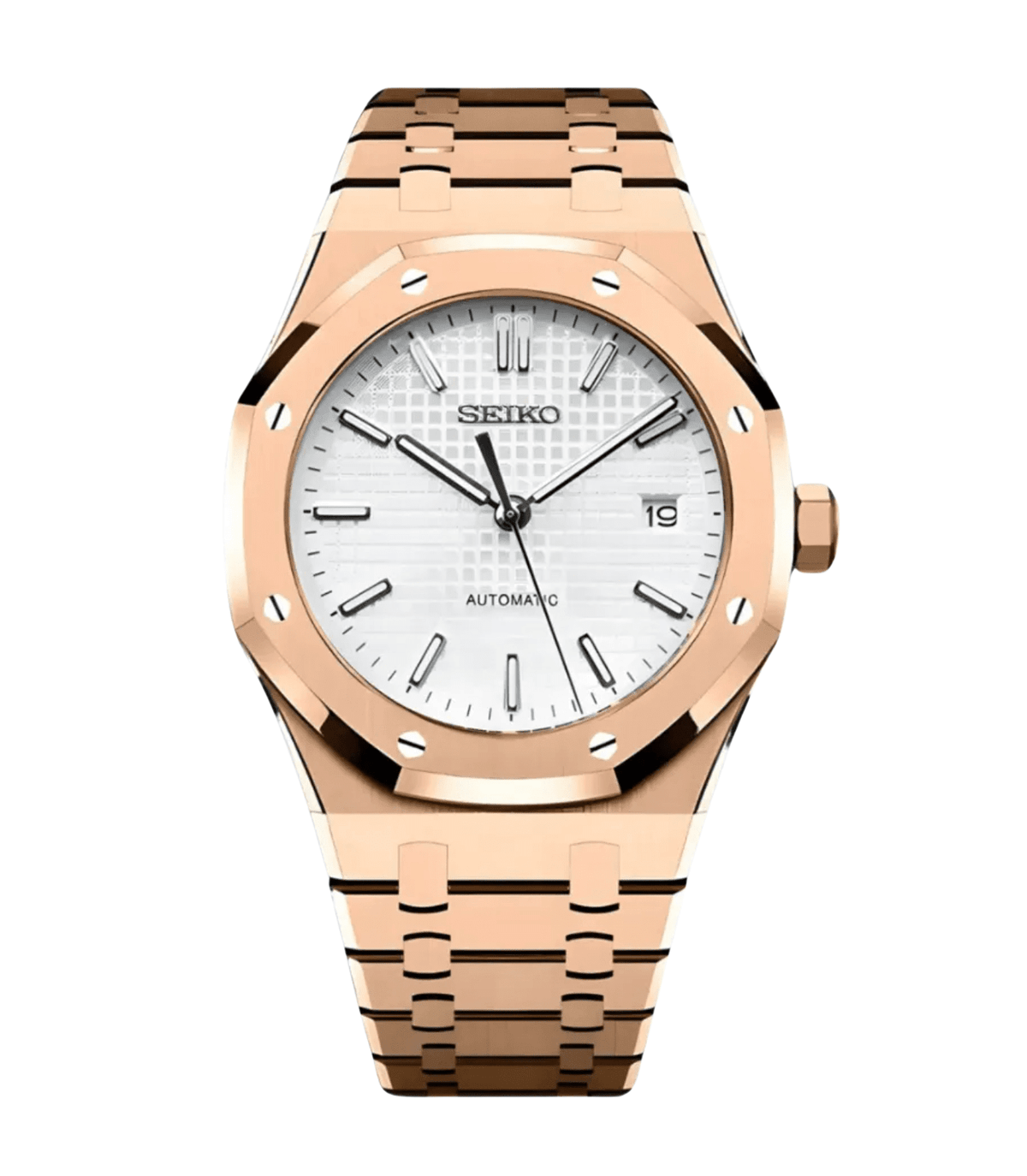 Seiko Mod Royal Oak RG White - WATCHES BY MODDY