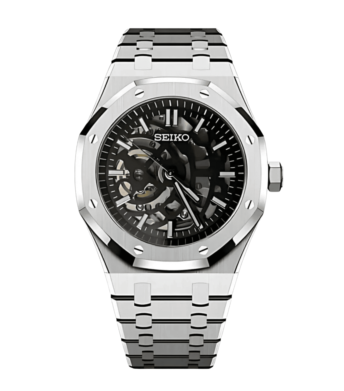 Seiko Mod Royal Oak Silver Skeleton - WATCHES BY MODDY