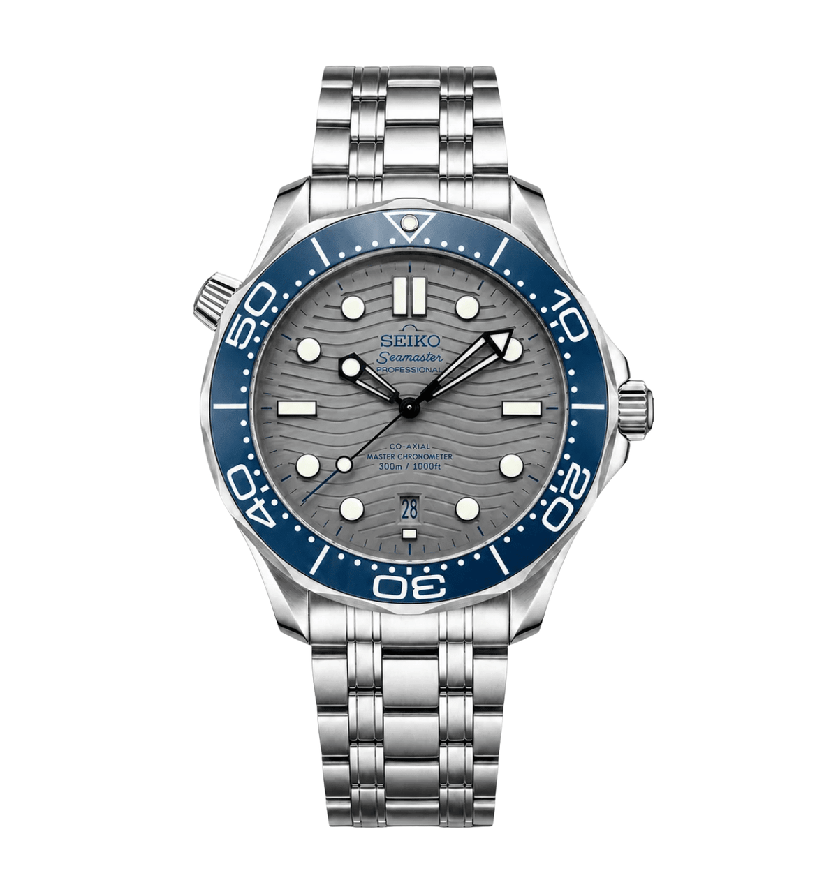 Seiko Mod Seamaster Blue Grey - WATCHES BY MODDY