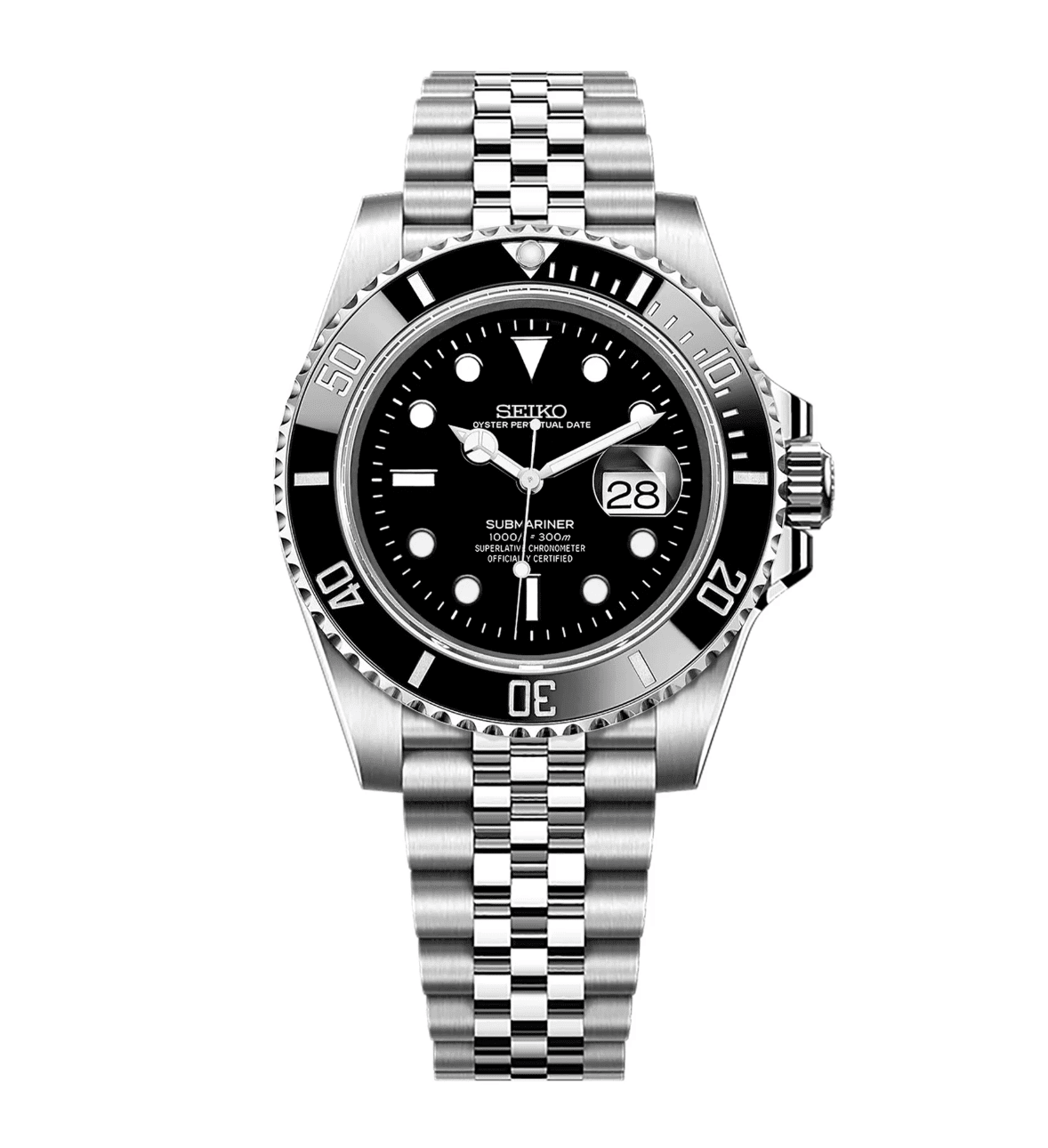 Seiko Mod Submariner Black - WATCHES BY MODDY