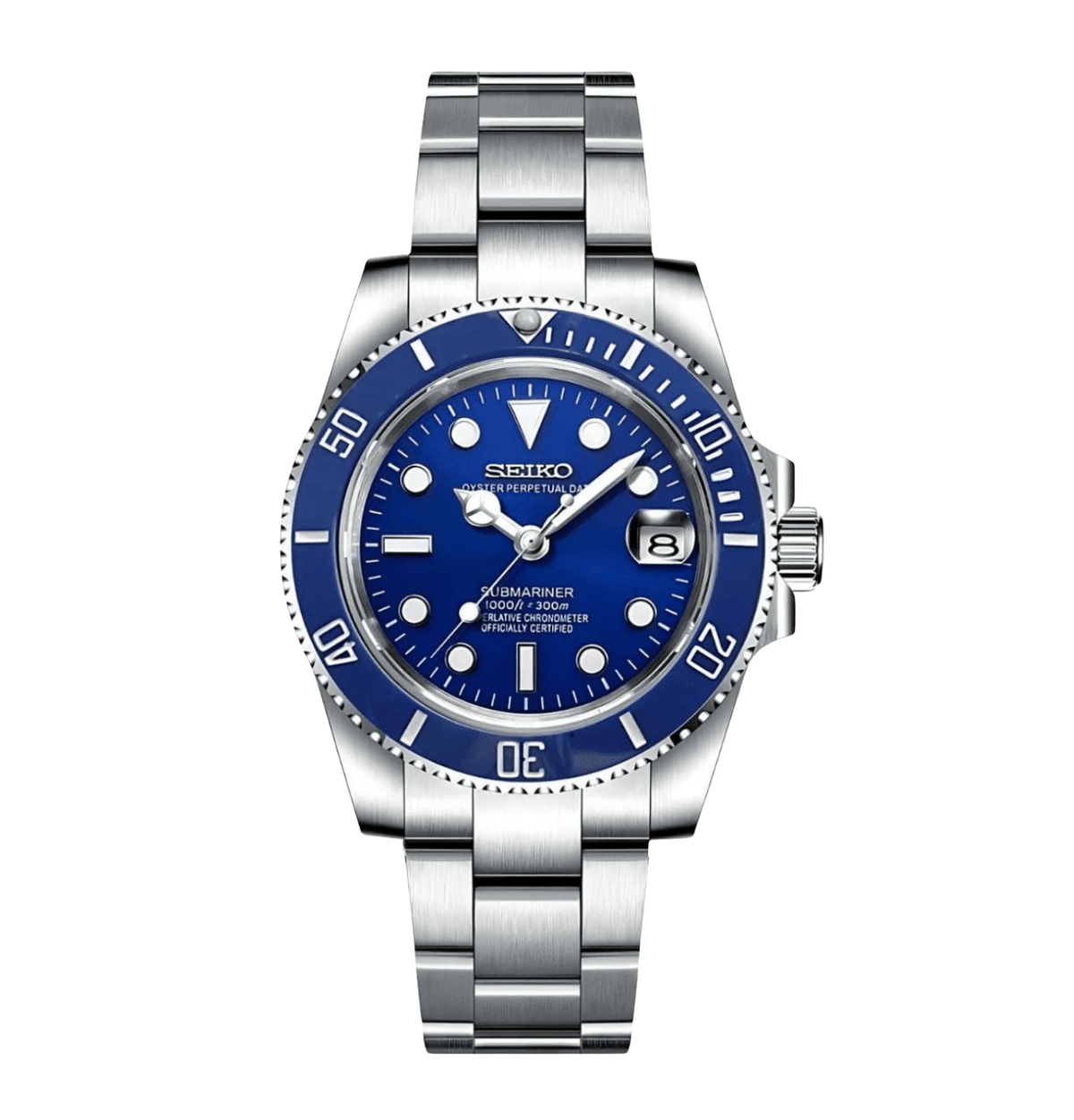 Seiko Mod Submariner Blue - WATCHES BY MODDY